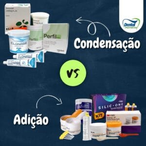 Diferença entre silicone de adição e o de condensação na odontologia.