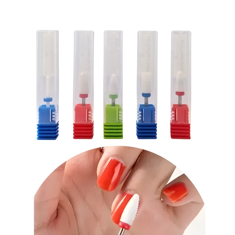 Kit de Brocas de Cerâmica para Unha Gel 5 Un - RR Select