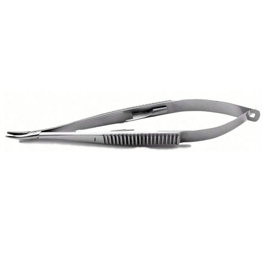 Porta Agulha Castroviejo Curvo Simples 14cm - Golgran