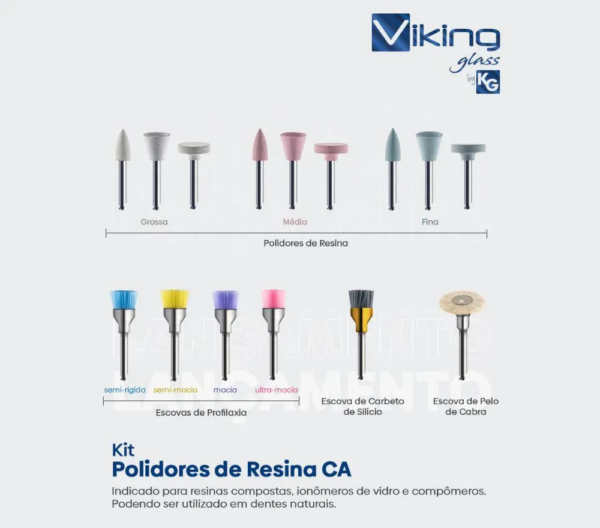 Kit Polimento de Resina Viking Glass 15 peças - KG