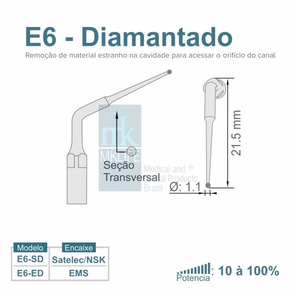 Ponta para Ultrassom E6-ED - MK Life