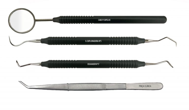 Kit Clínico 4 peças Preto - Steelmax