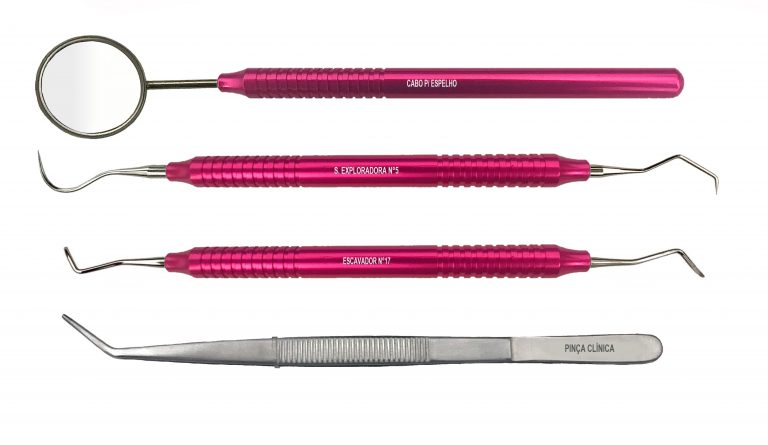 Kit Clínico 4 peças Rosa - Steelmax