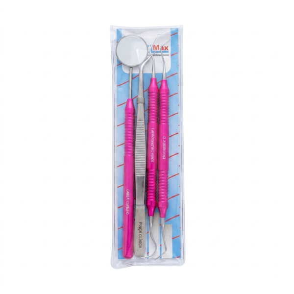 Kit Clínico 4 peças Rosa - Steelmax