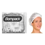 Touca Descartável Branca c/ 100 - Bompack