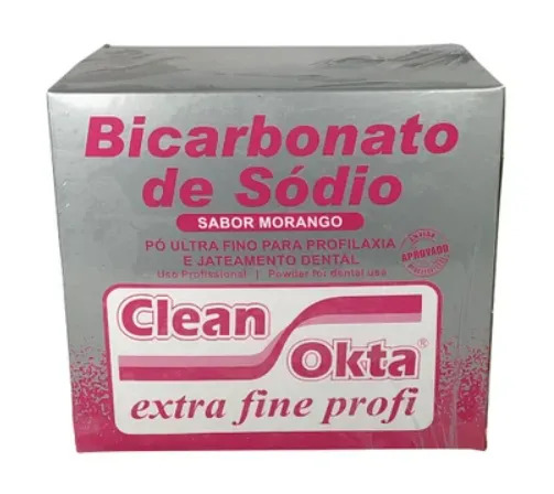 Bicarbonato de Sódio Clean Okta c/ 15 Sachês Morango - DCMA