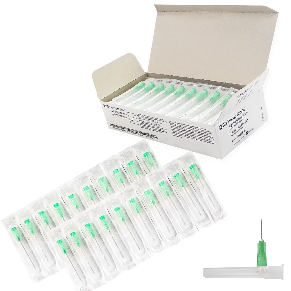 Agulha Hipodérmica Descartável 25x0,8 SR c/ 100 - SR